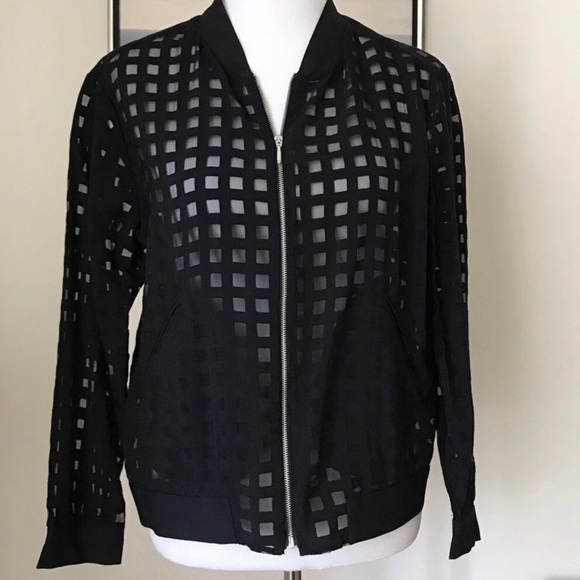 zara sheer bomber jacket